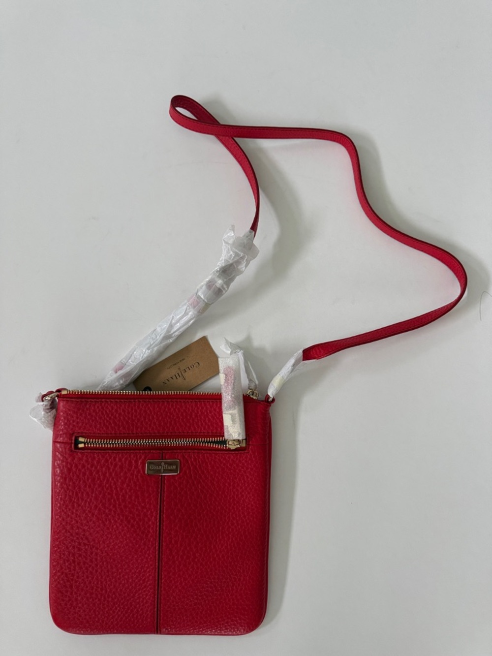 Cole Haan NWT red pebbled leather bag